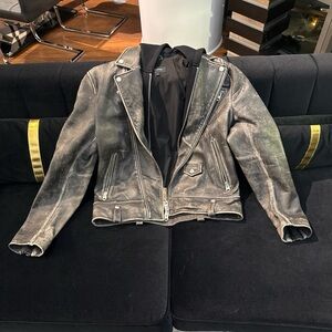 Men’s Mackage Jacket - Leather and Sweatshirt - Size 38